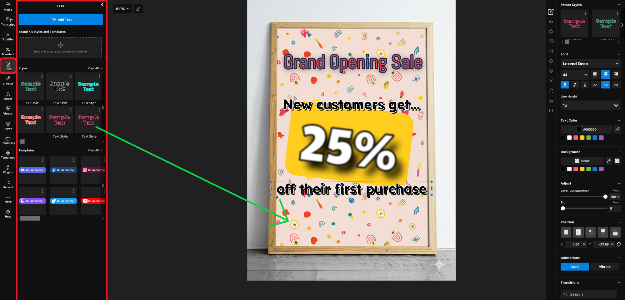 Guide showing how to add text to Gemini images using Kapwing
