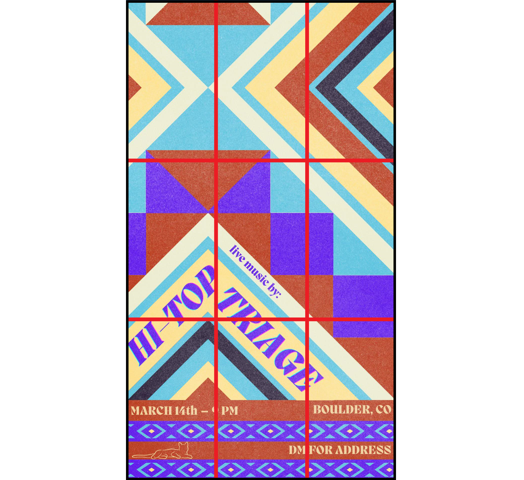 Guide showing how to design a poster to follow the rule of thirds