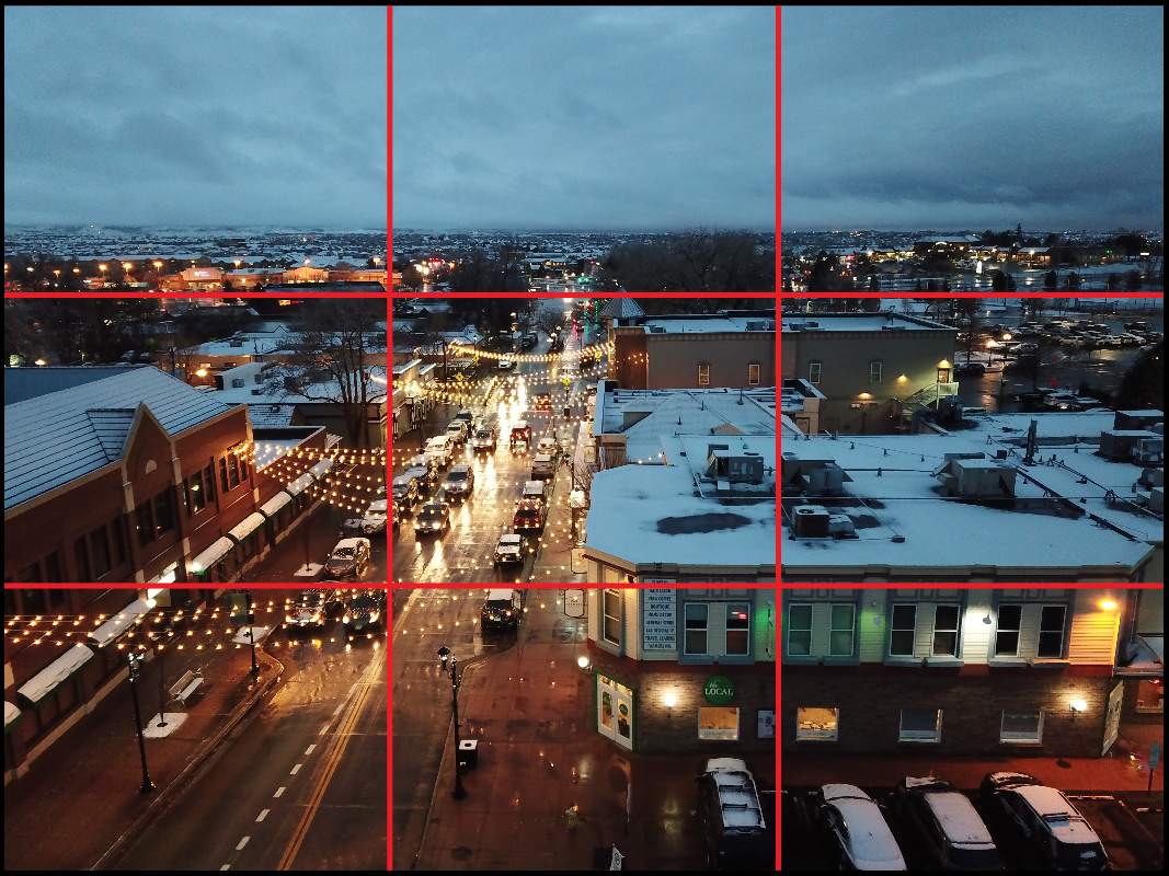 Landscape image showing the rule of thirds grid