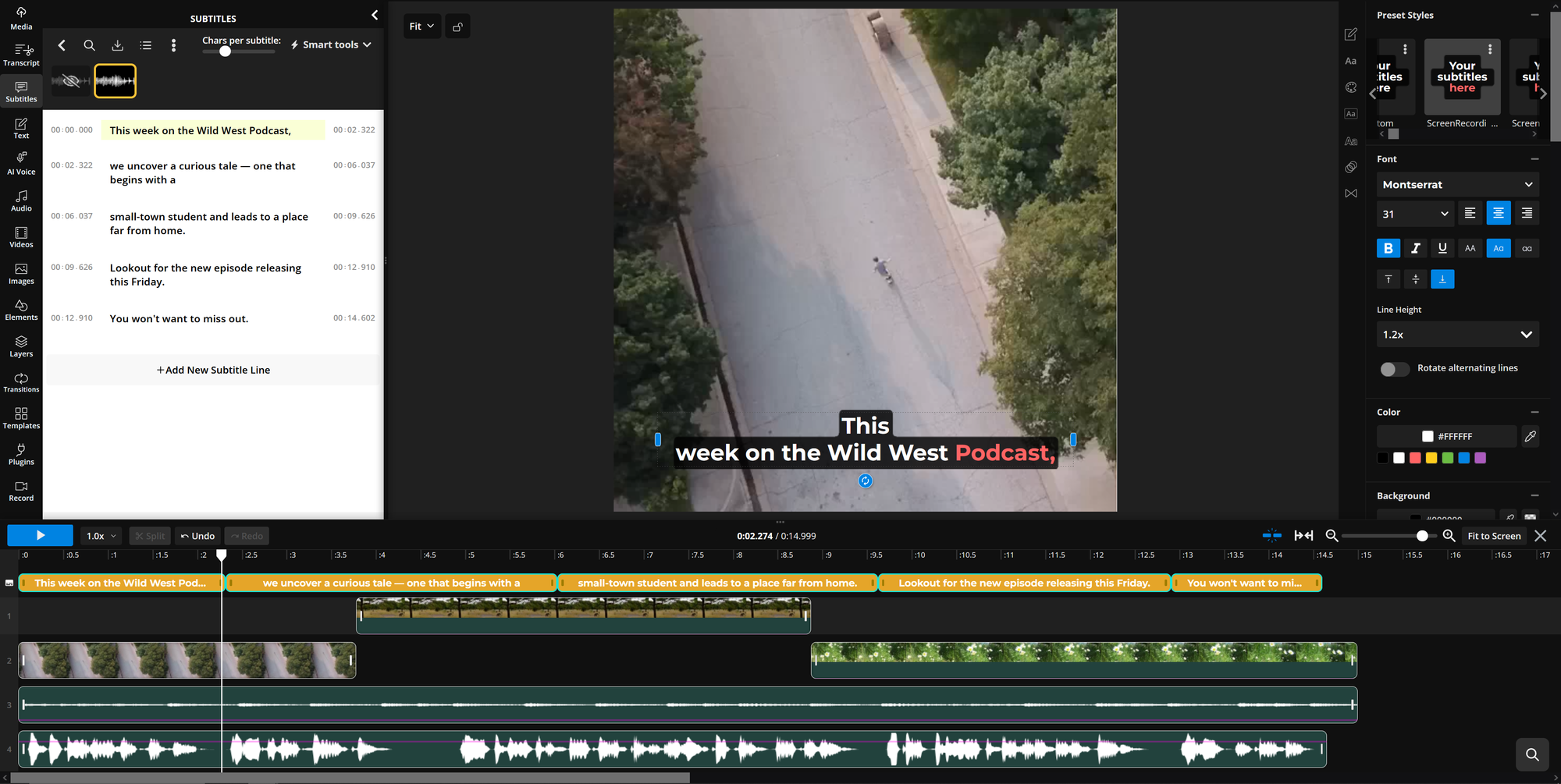 Guide showing how to edit automatically generated captions