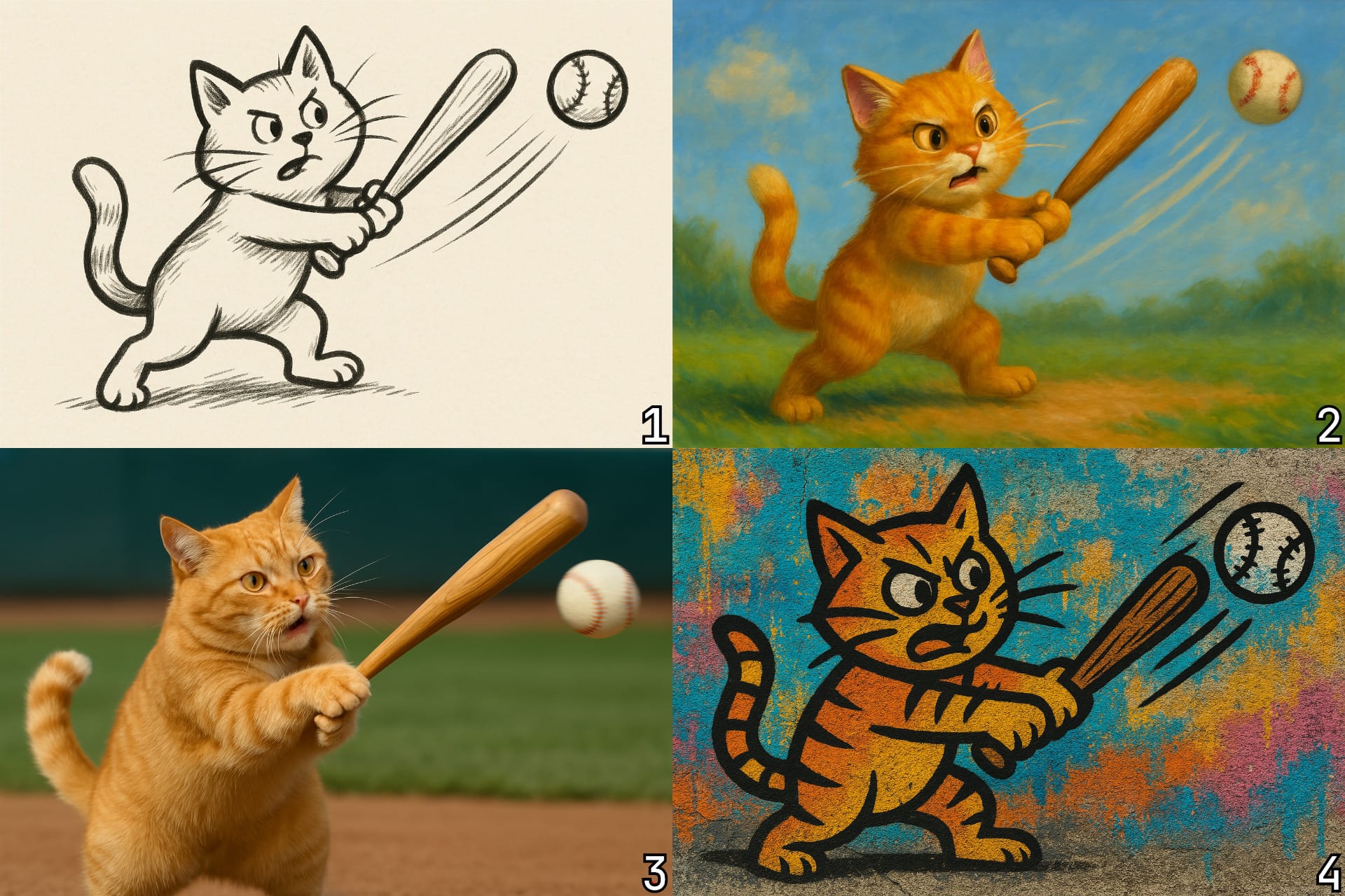 Image comparison showing how ChatGPT images differ based on the specified style.