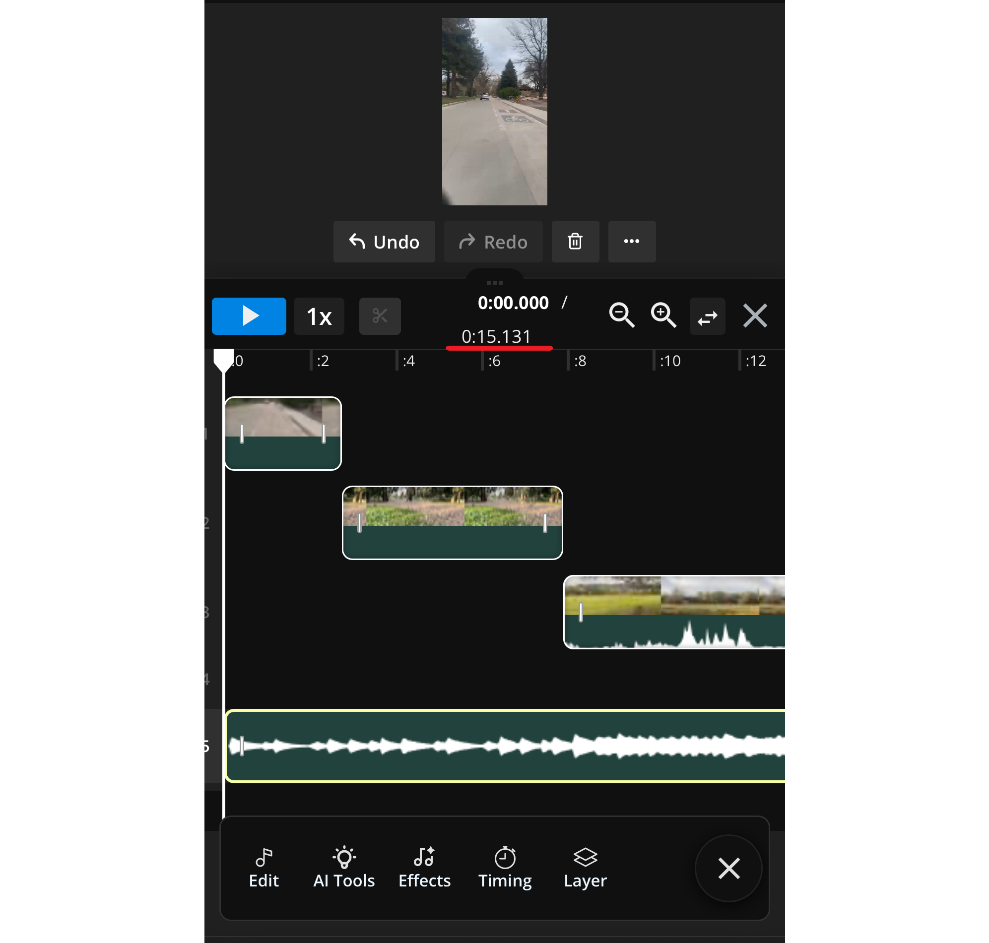 Mobile editor time indicator.