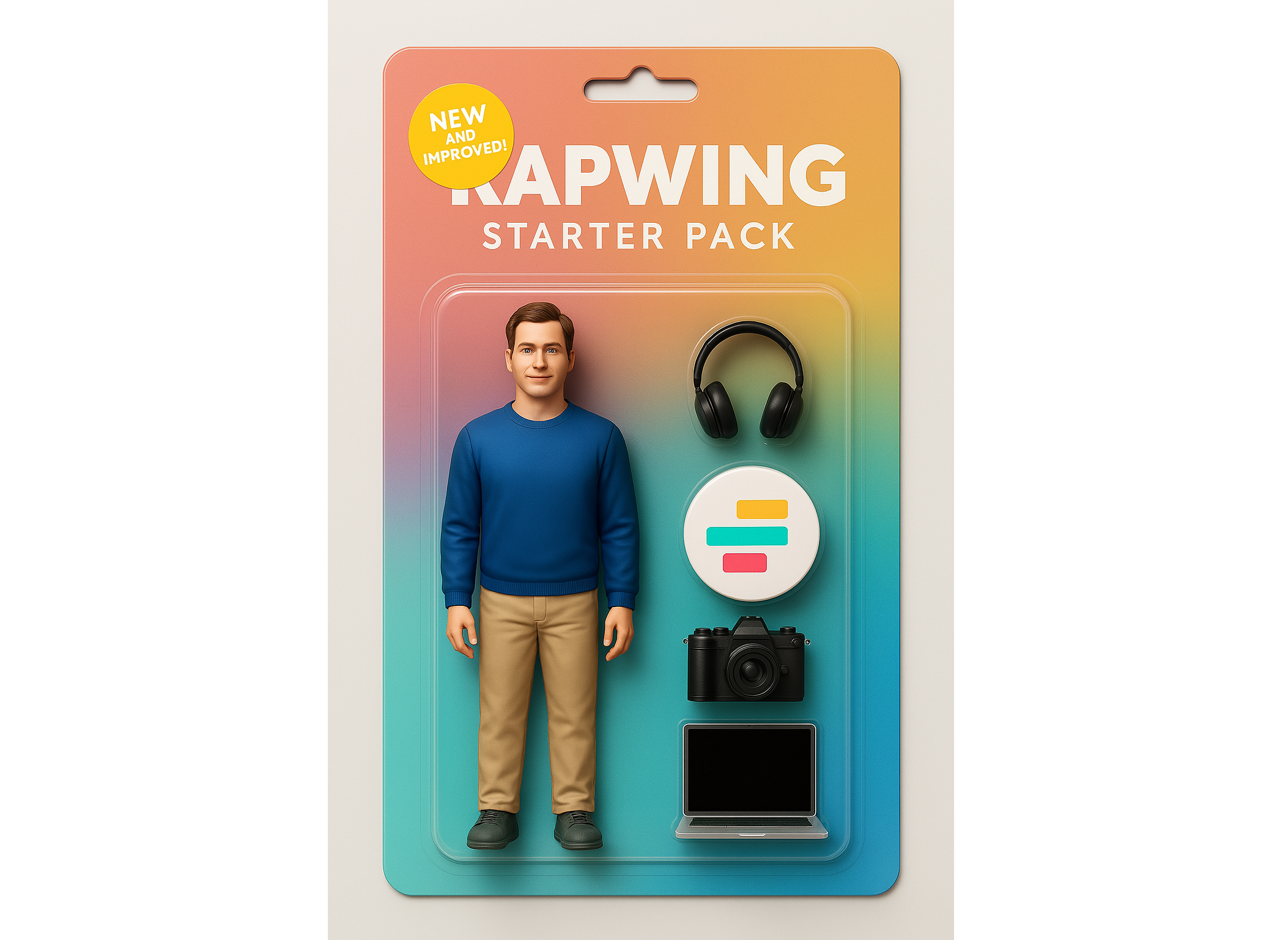 Example ChatGPT starter pack meme generation with branded logos. 