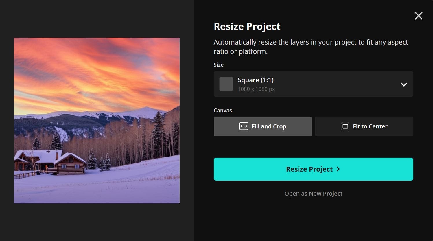 Guide showing how to resize wedding party photos using preset social media aspect ratios. 