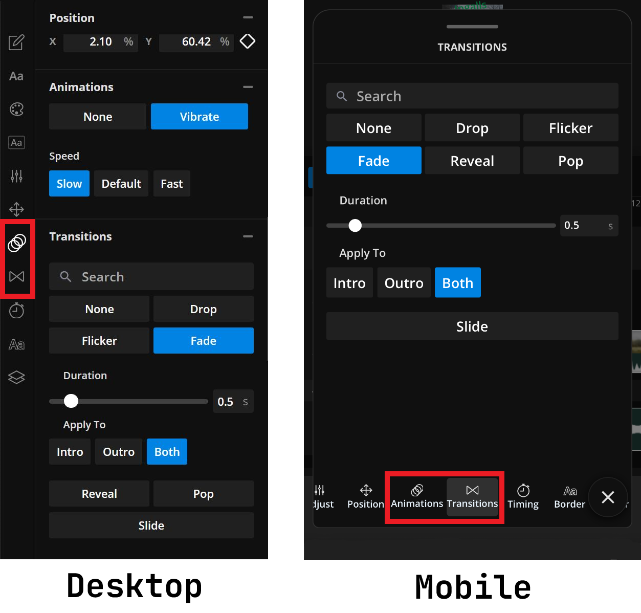 Guide showing how to add text transitions and animations to trending videos. 