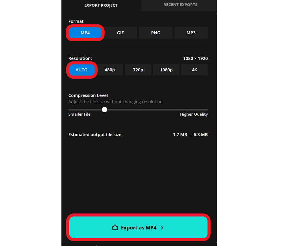 Video exporting guide. 