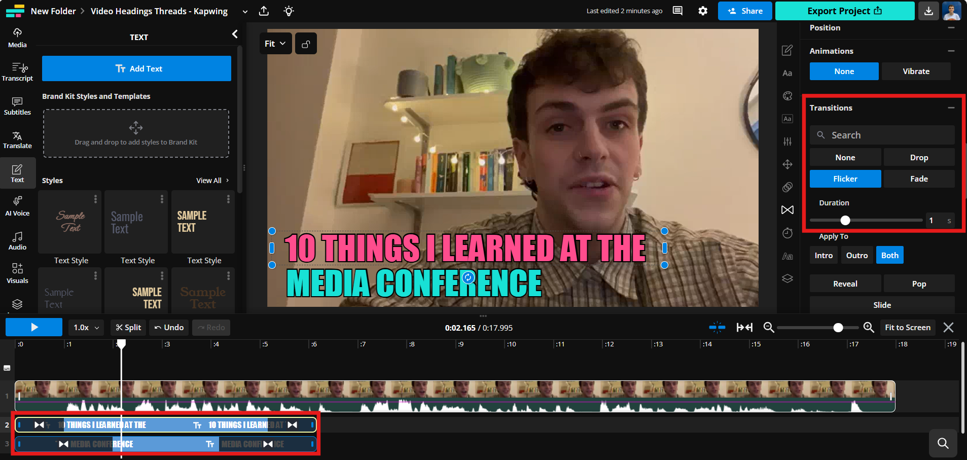The same video with a heading that reads '10 Things I Learned At The Media Conference'