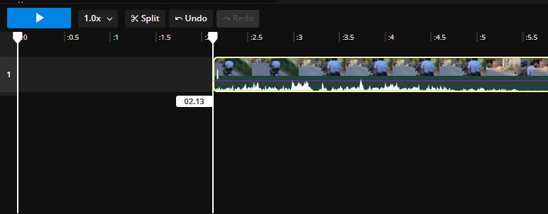 A zoom in on the trimming tool 