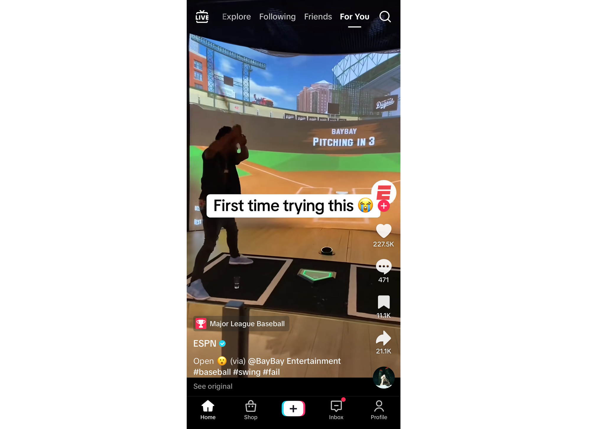 Example TikTok video with captions that obstruct the video content. 