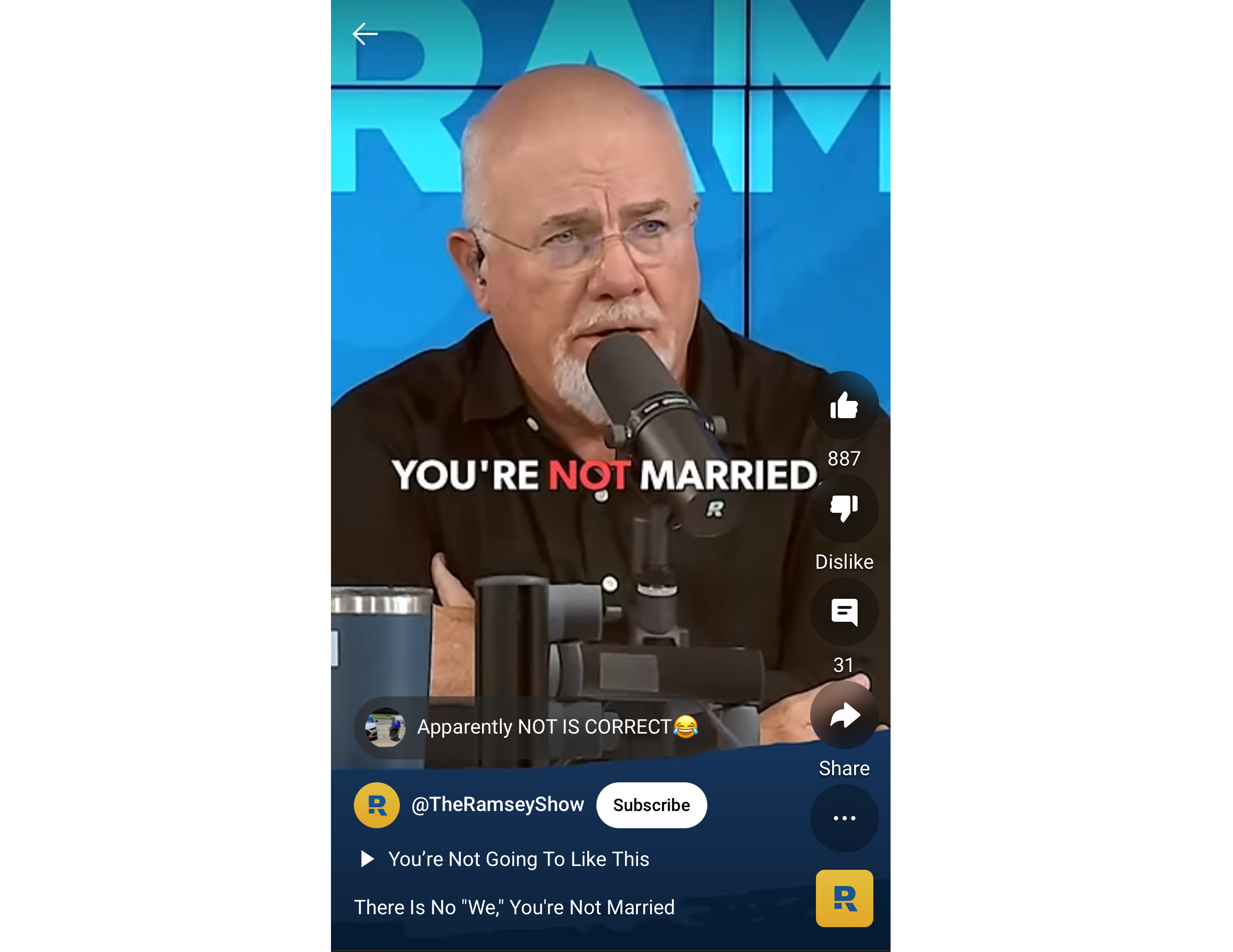YouTube Short showing cations with an active text. 