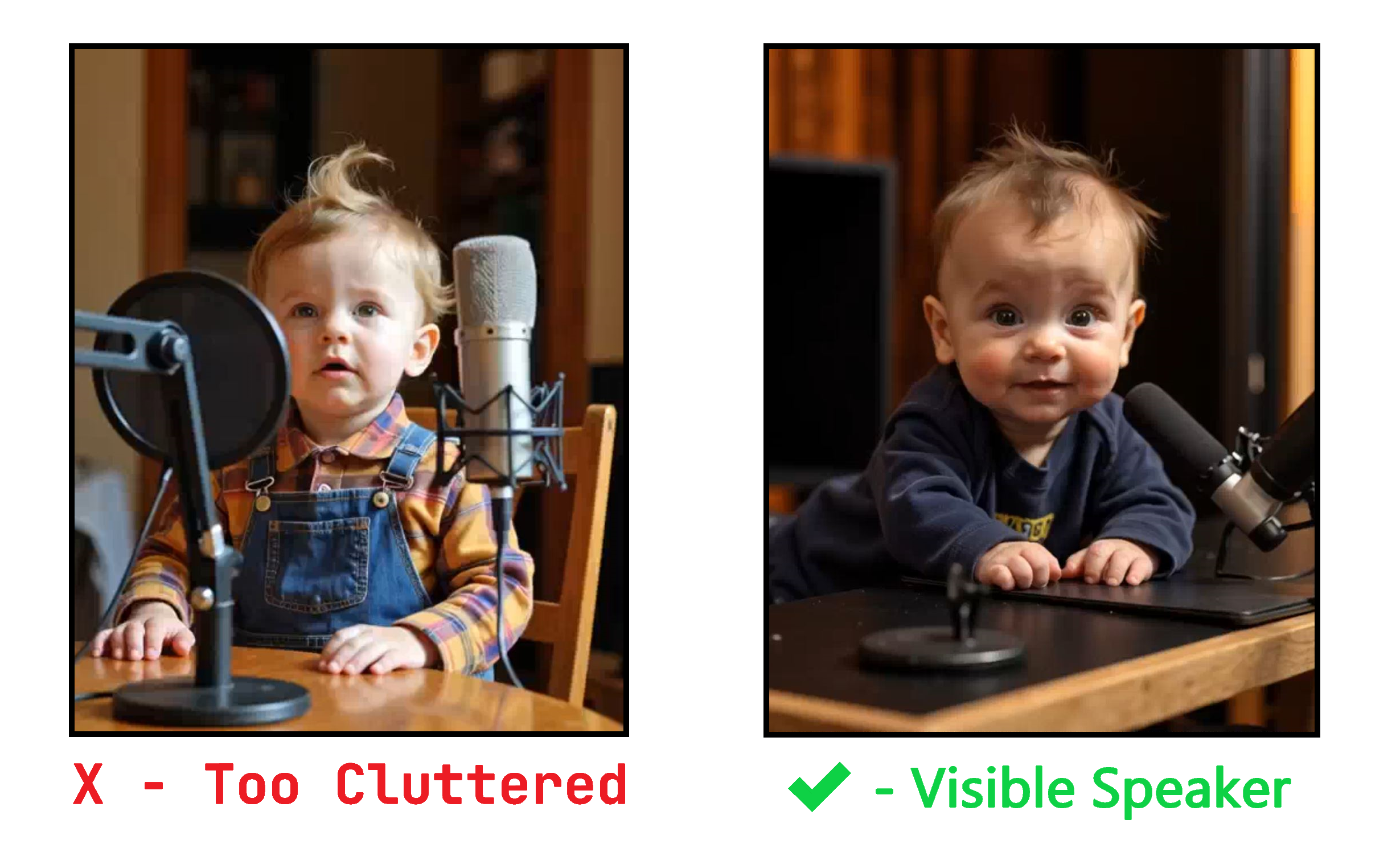 Comparison between a good and bad AI baby generation. 