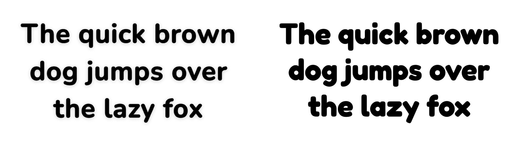 Bold Snapchat font shown on the left and the matching Fredoka font on the right, both demonstrating high contrast against background media.