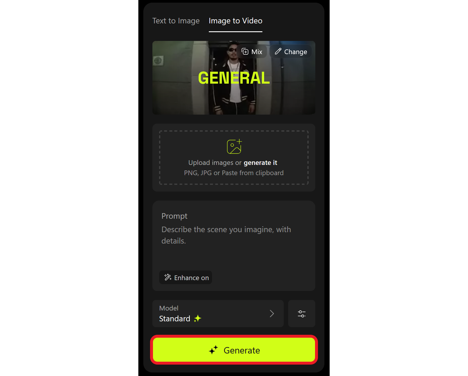 Guide showing how to generate Higgsfield AI videos. 