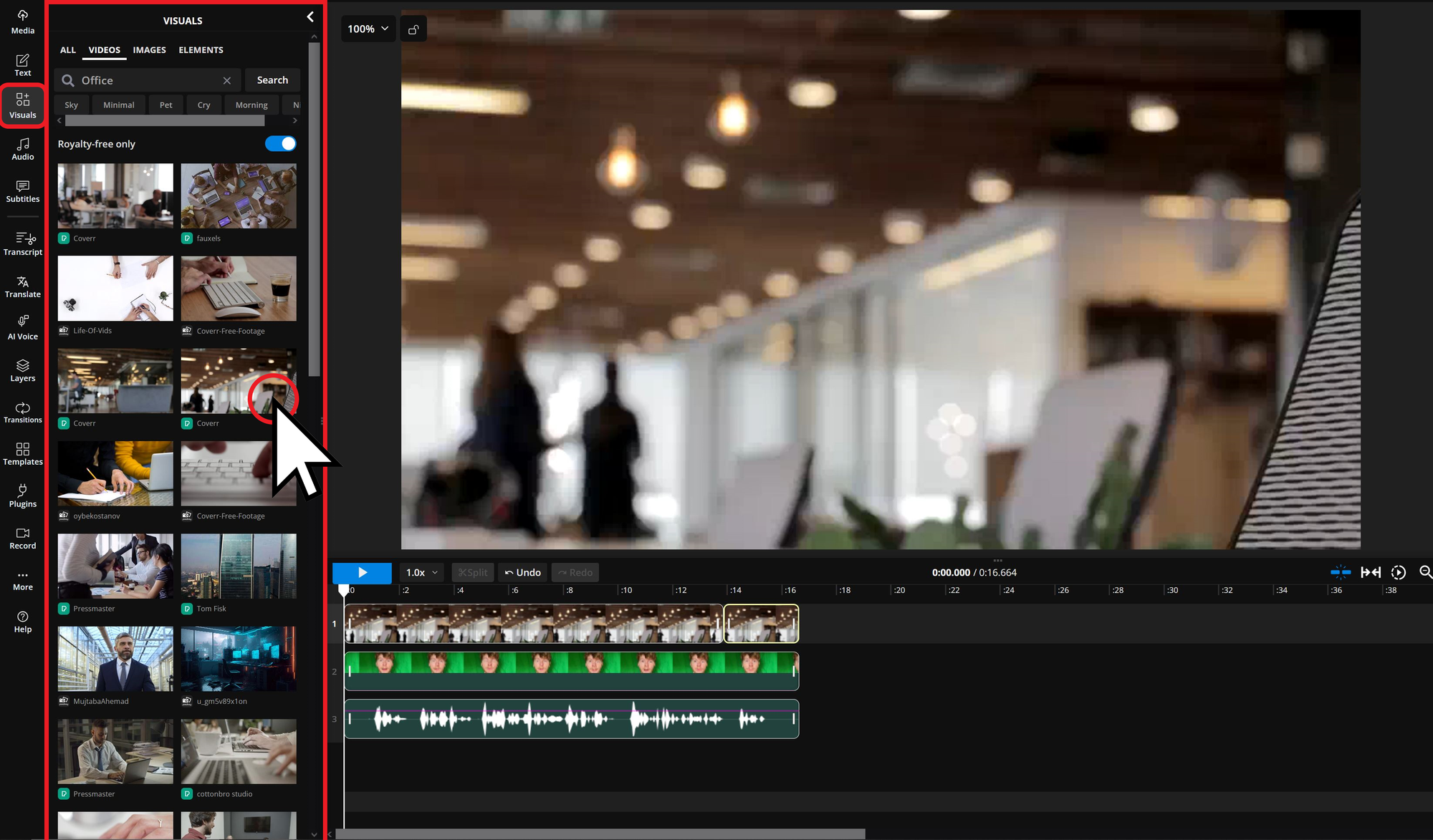 Guide showing how to add a new background to a review request video. 