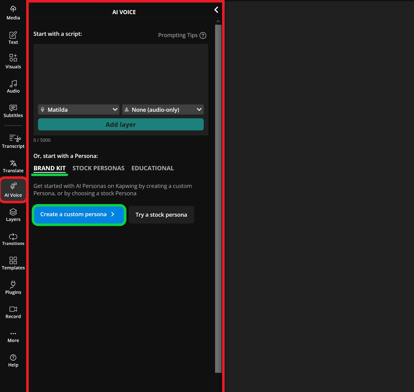Guide showing how to create an AI baby podcaster video.