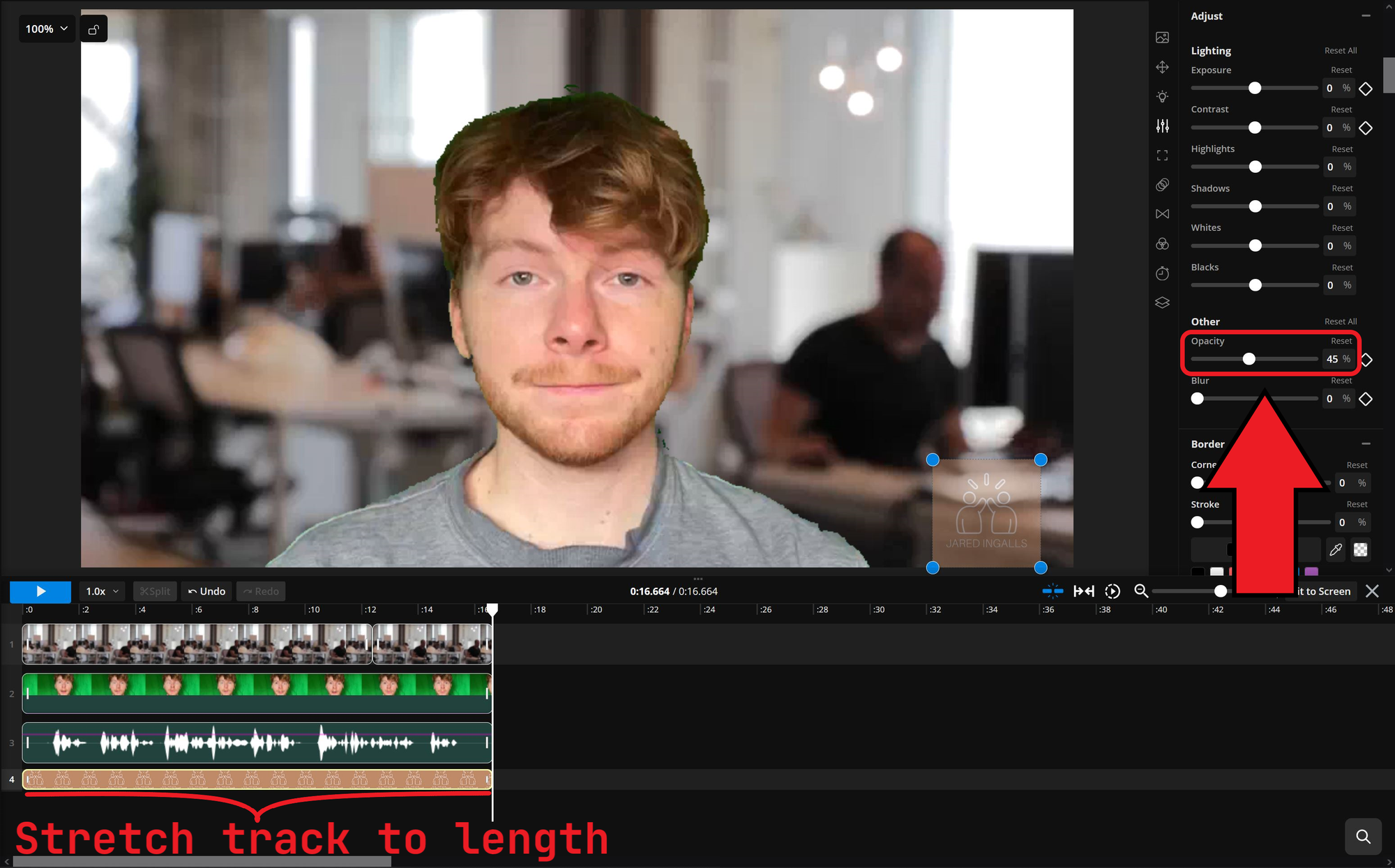 Guide showing how to add a brand logo to a review request video. 