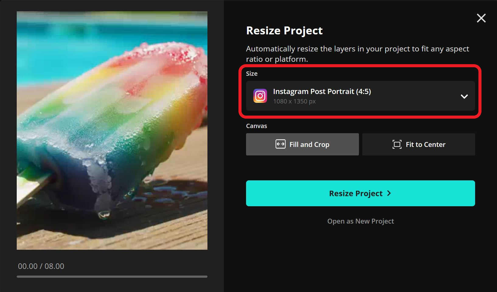 Guide showing how to resize Gemini Veo 2 generated videos.