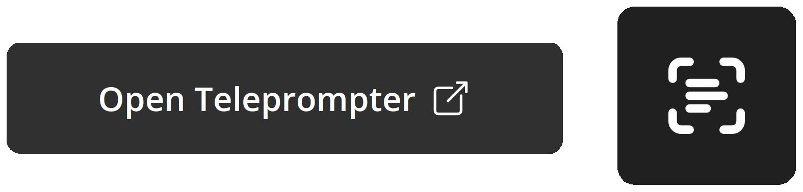 Example teleprompter buttons for using when recording a customer testimonial request video. 