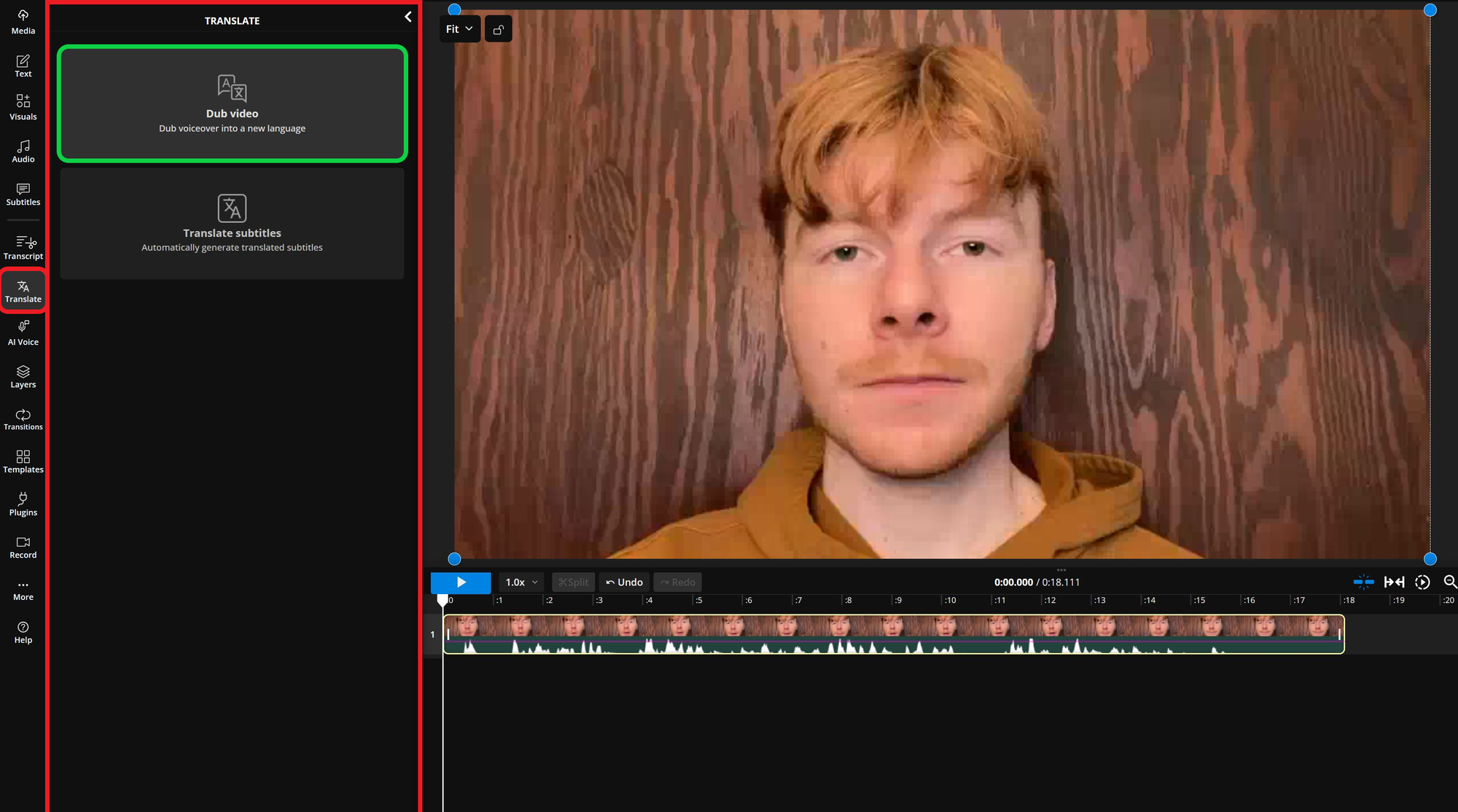Guide showing how to dub a video online for free. 