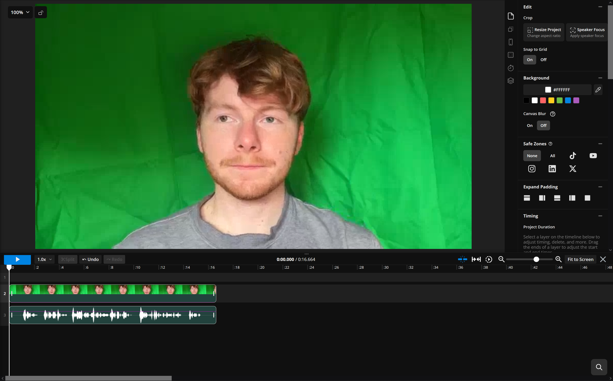 Example video review request featured in a video editor. 
