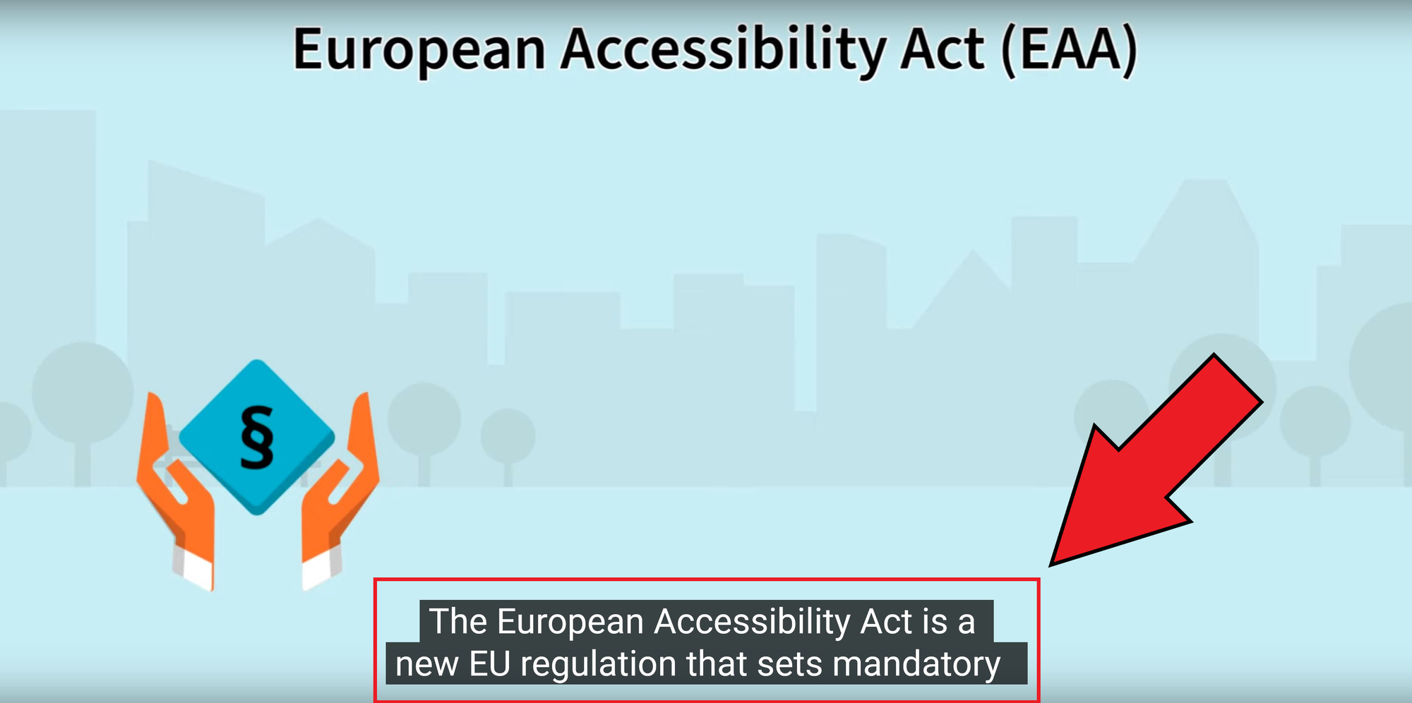 Guide showing compliant captions for the 2025 European Accessibility Act. 