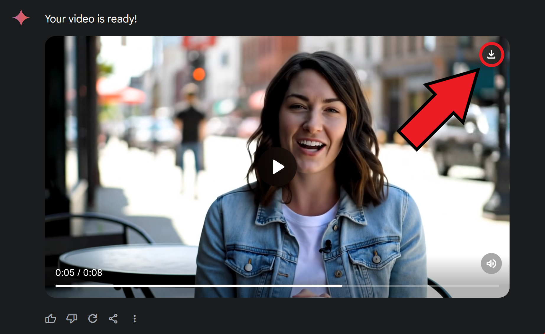 Guide showing how to download Veo 3 generated videos without subtitles. 