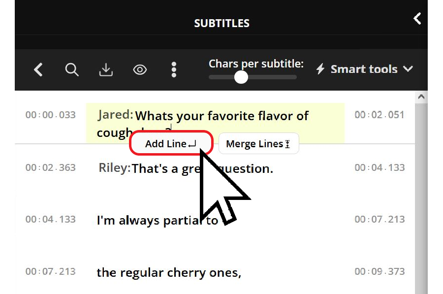 Guide showing how to add audio cues to video captions. 