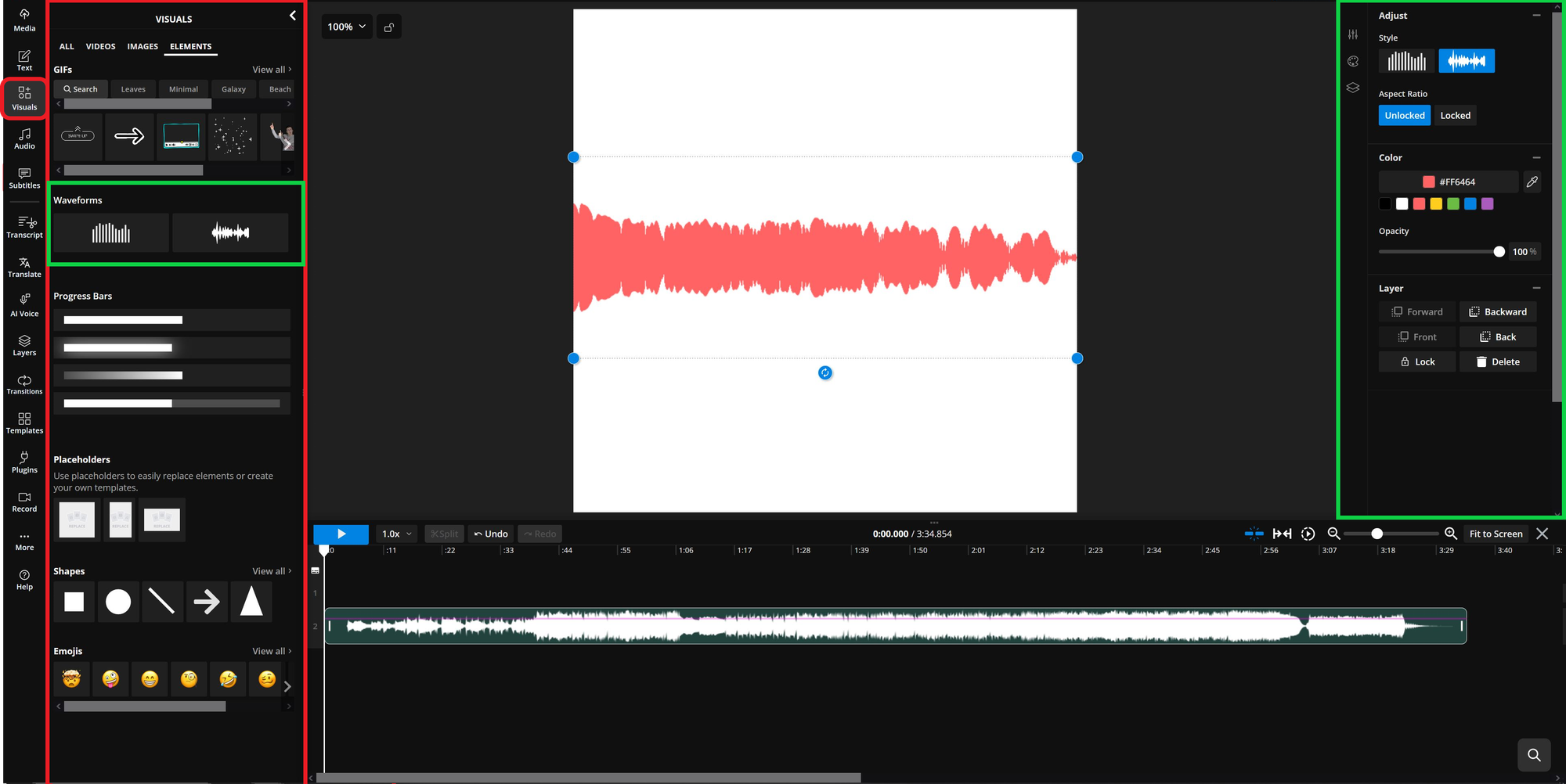 Guide showing how to add an audio waveform to extracted YouTube audio. 