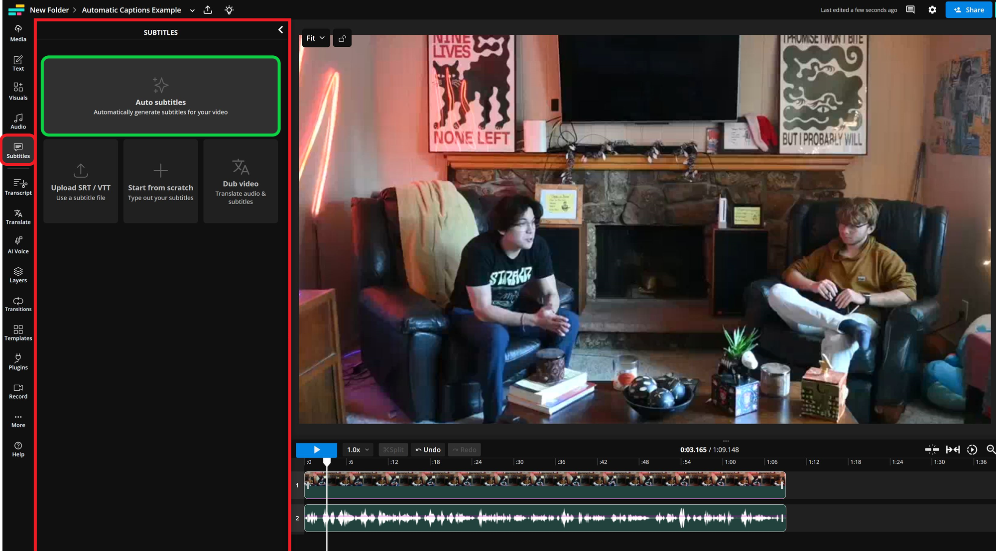 Guide showing how to generate automatic captions to comply with the 2025 European Accessibility Act. 