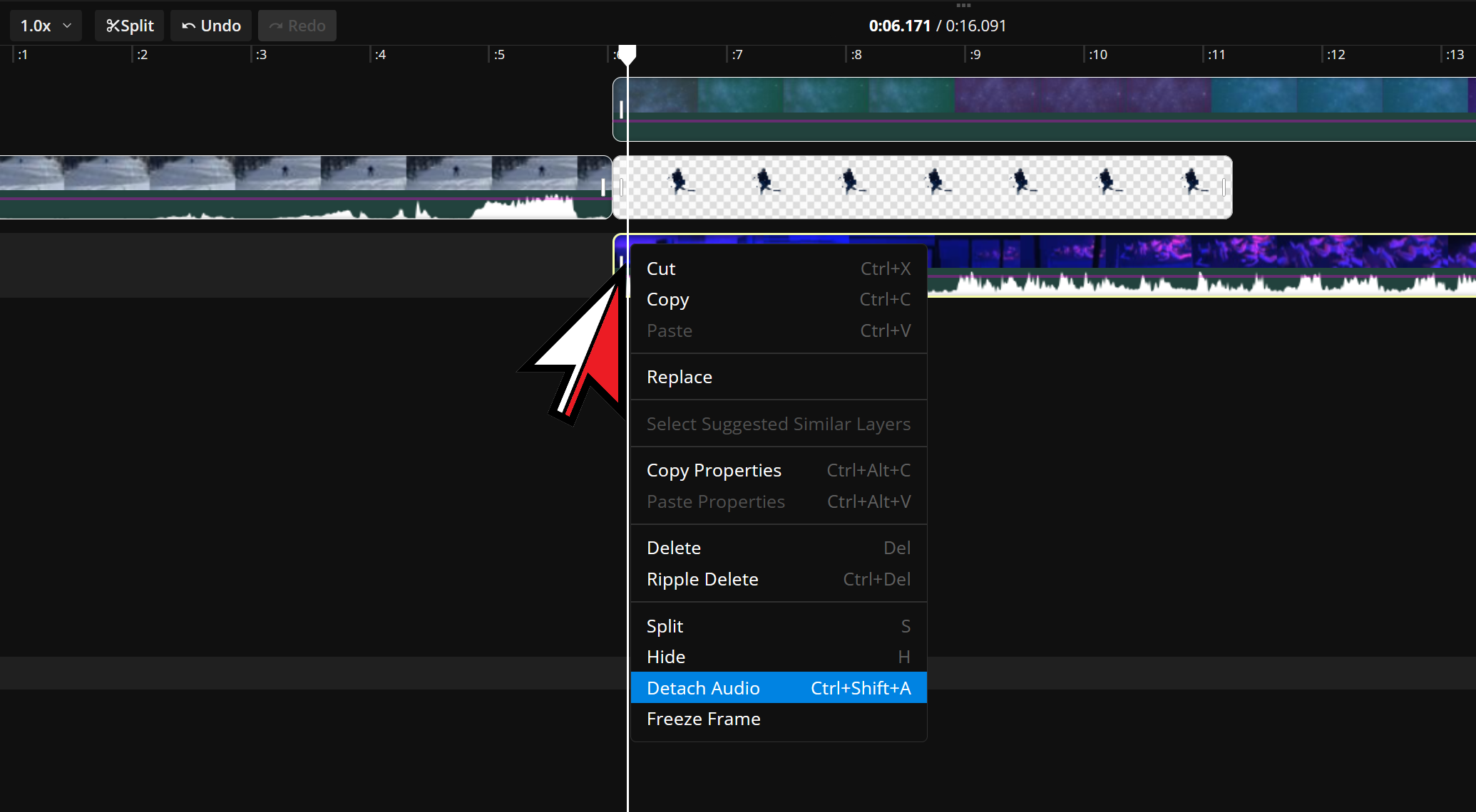 Guide showing how to detach the audio from a music video for creating a Shooting Star meme video.