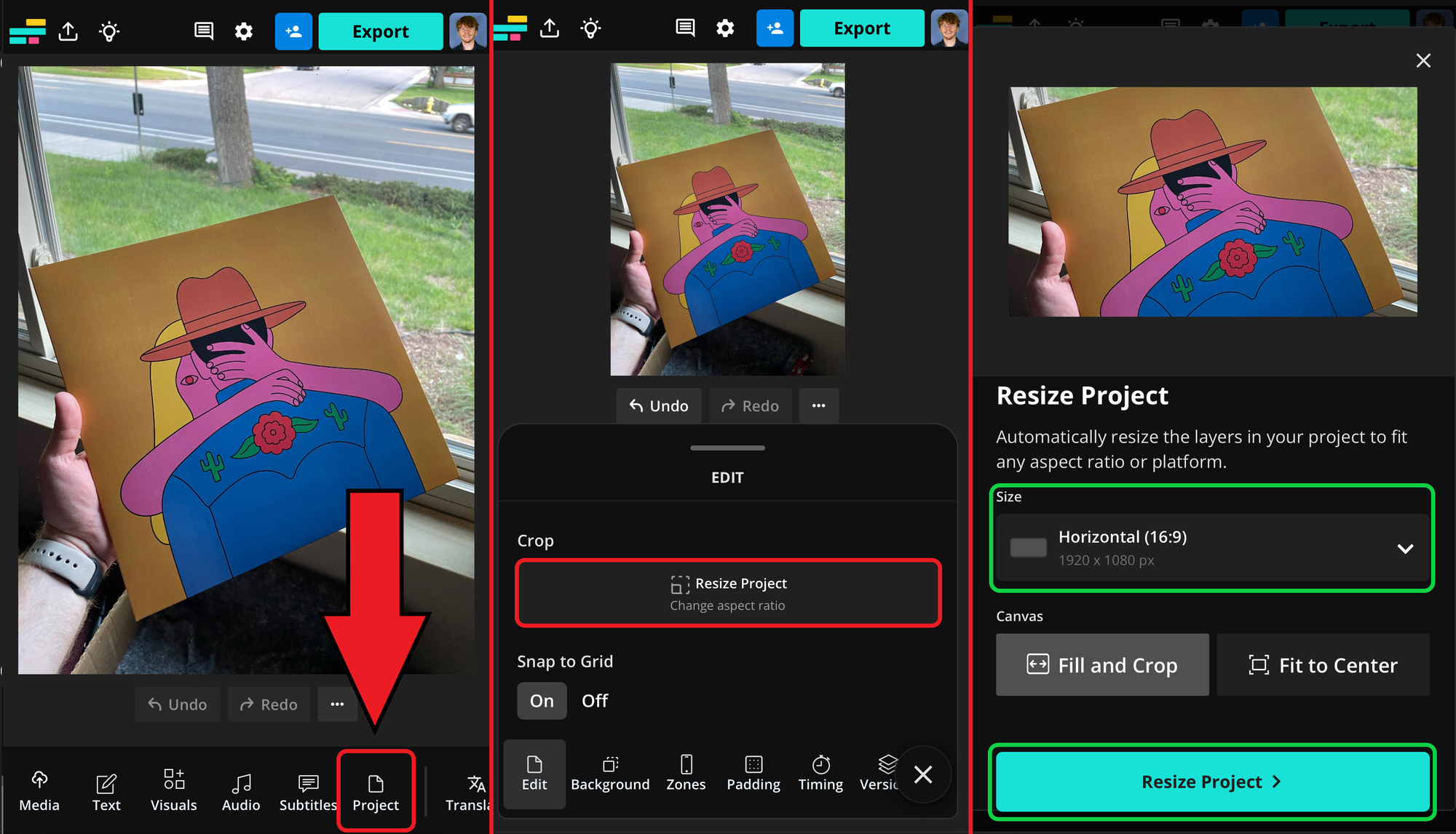 Guide showing how to resize images for TikTok comments. 
