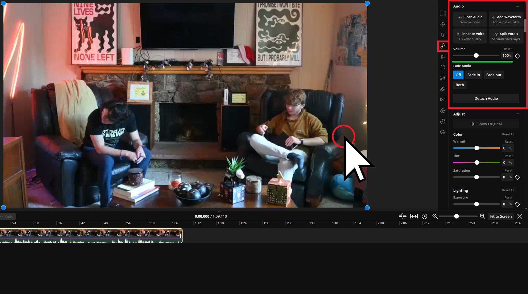 Guide showing how to remove the sound from a Figma video. 