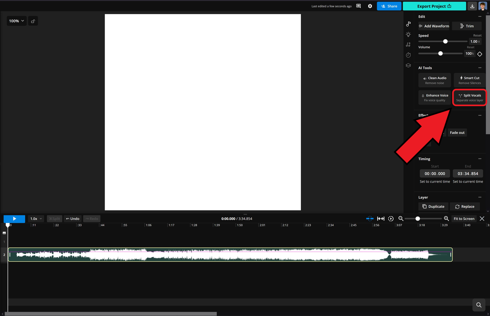 Guide showing how to split the vocals from a YouTube audio file. 