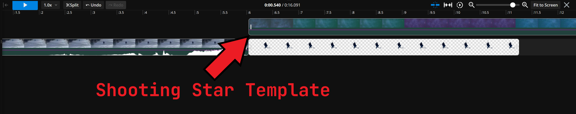Guide showing how to overlay a subject cut out on a starry background for the Shooting Star meme trend. 