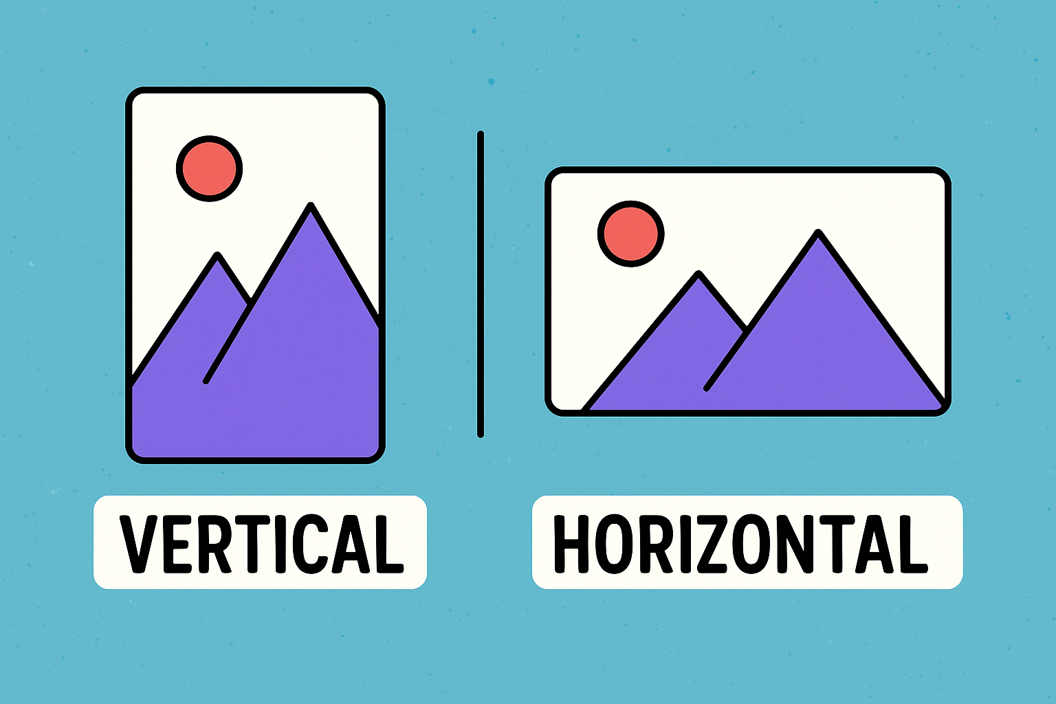 Guide comparing vertical and horizontal thumbnails. 