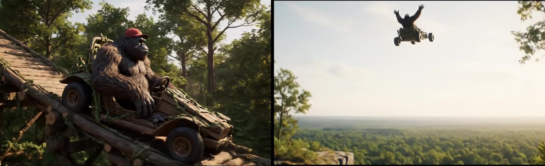 Example of the 180 degree rule used in creating Big Yowie style AI Bigfoot videos. 