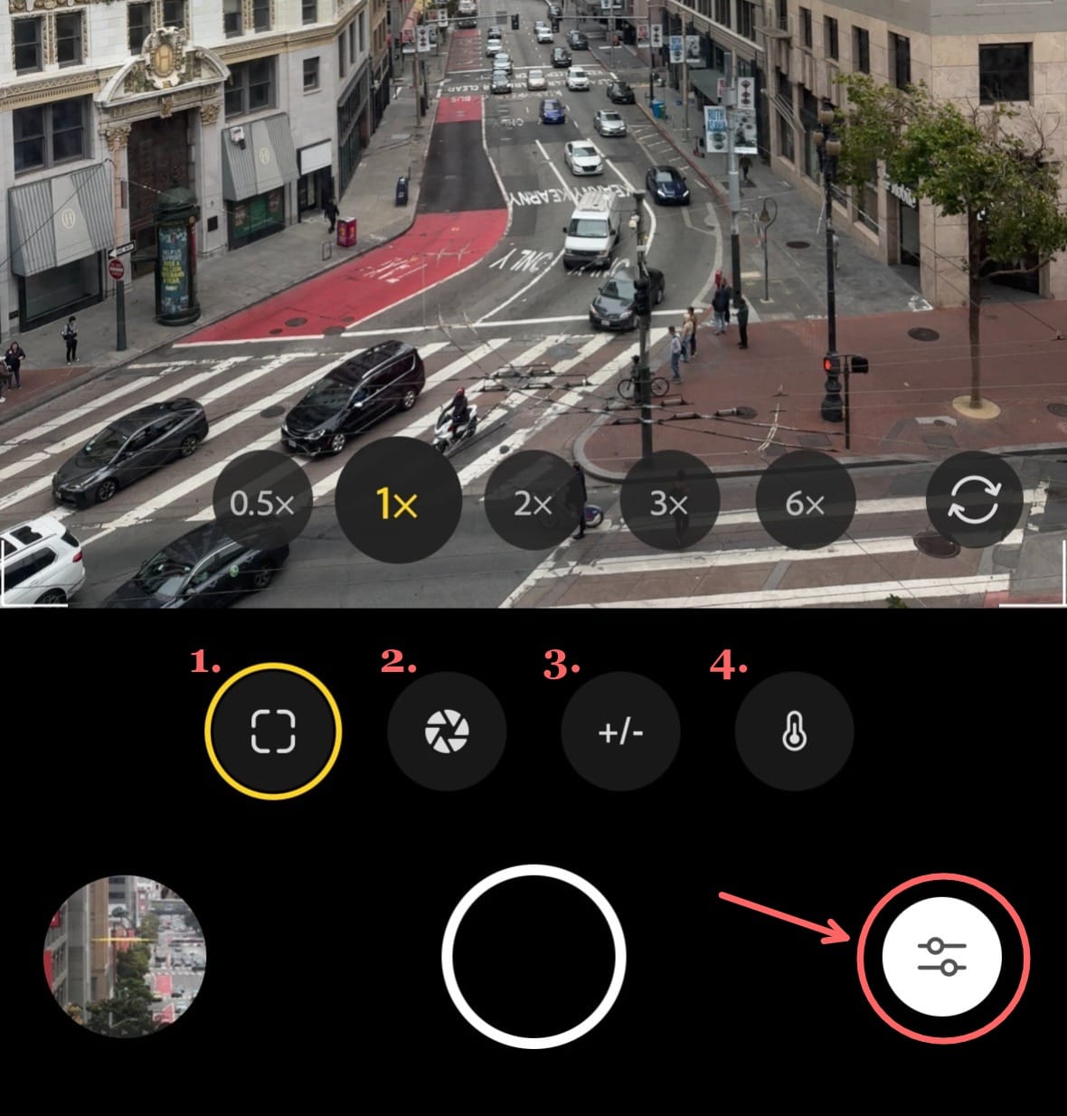 A screenshot showing the manual camera settings in Project Indigo