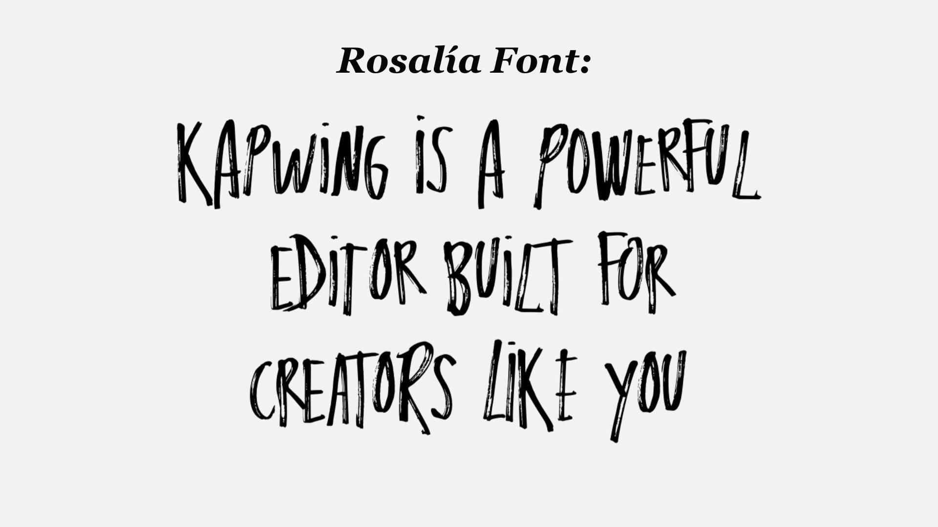 A graphic showing what the Rosalia font looks like