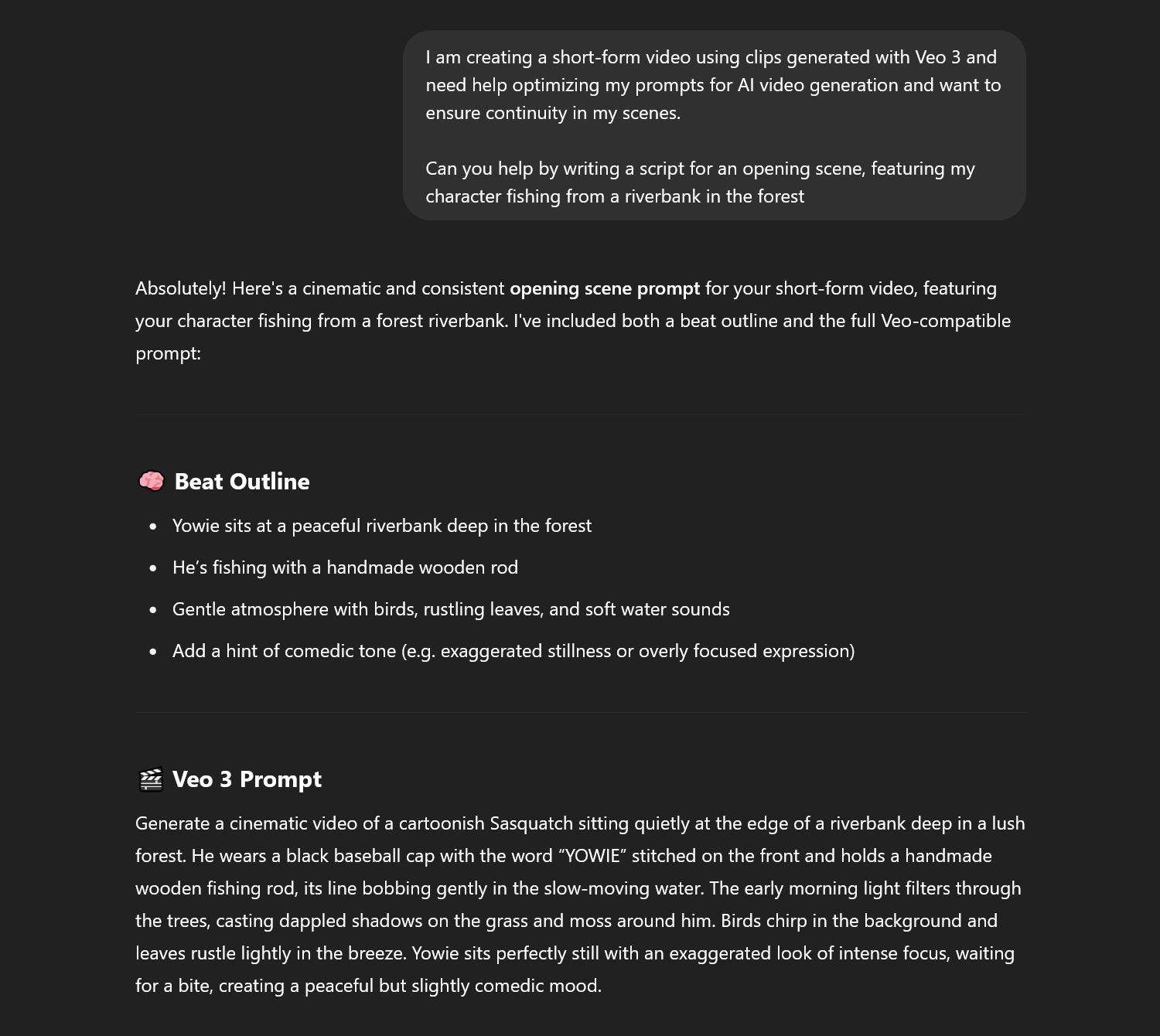 Guide showing how to automatically create AI Bigfoot style videos. 