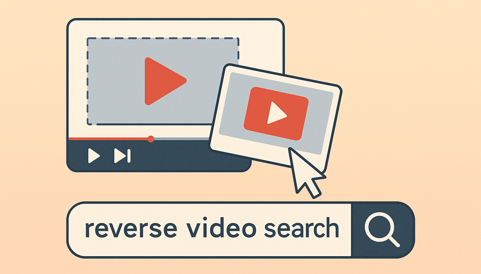 Graphic showing how to save an image from a video to perform a reverse video search. 
