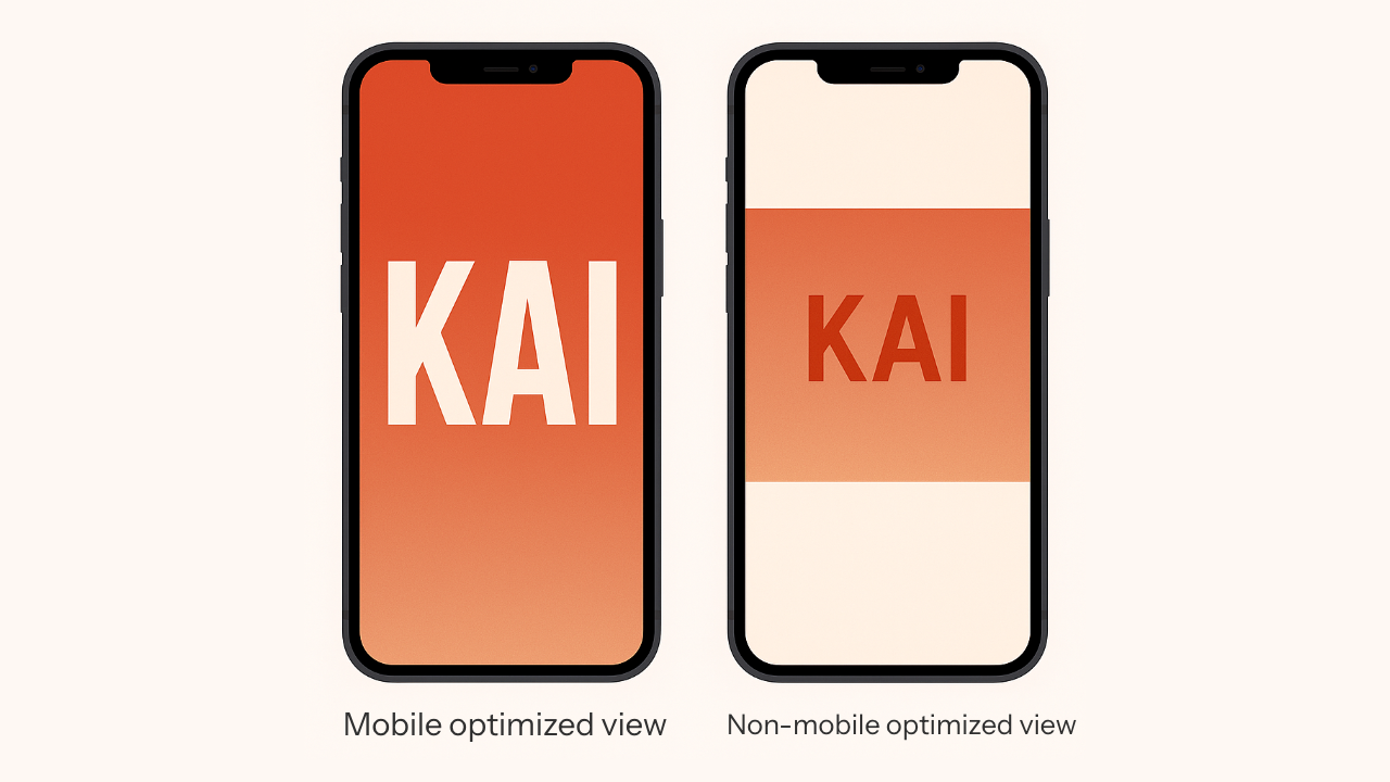 Mobile comparison of optimized vs. non-optimized YouTube image posts, showing best practices for readability.