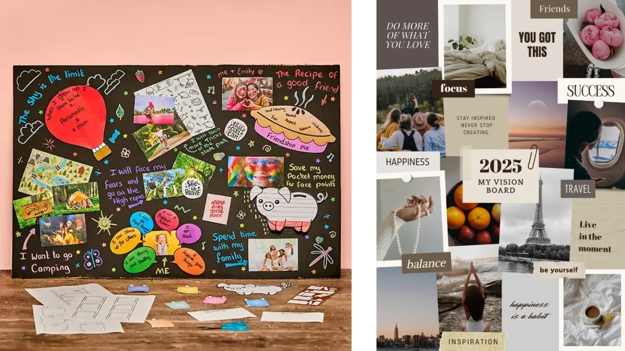 Screenshot of a 2026 bingo card template in Kapwing with editable goal squares and customization tools on the right panel.