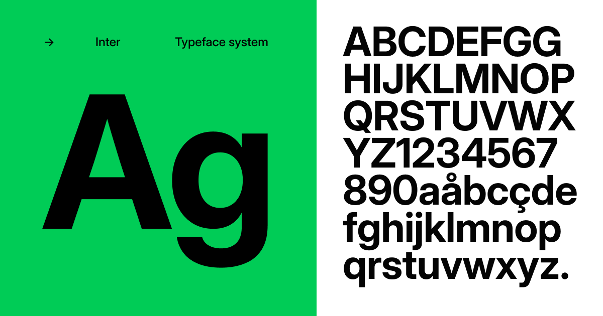 Inter sans serif font specimen optimized for Valentine’s Day video subtitles and supporting text