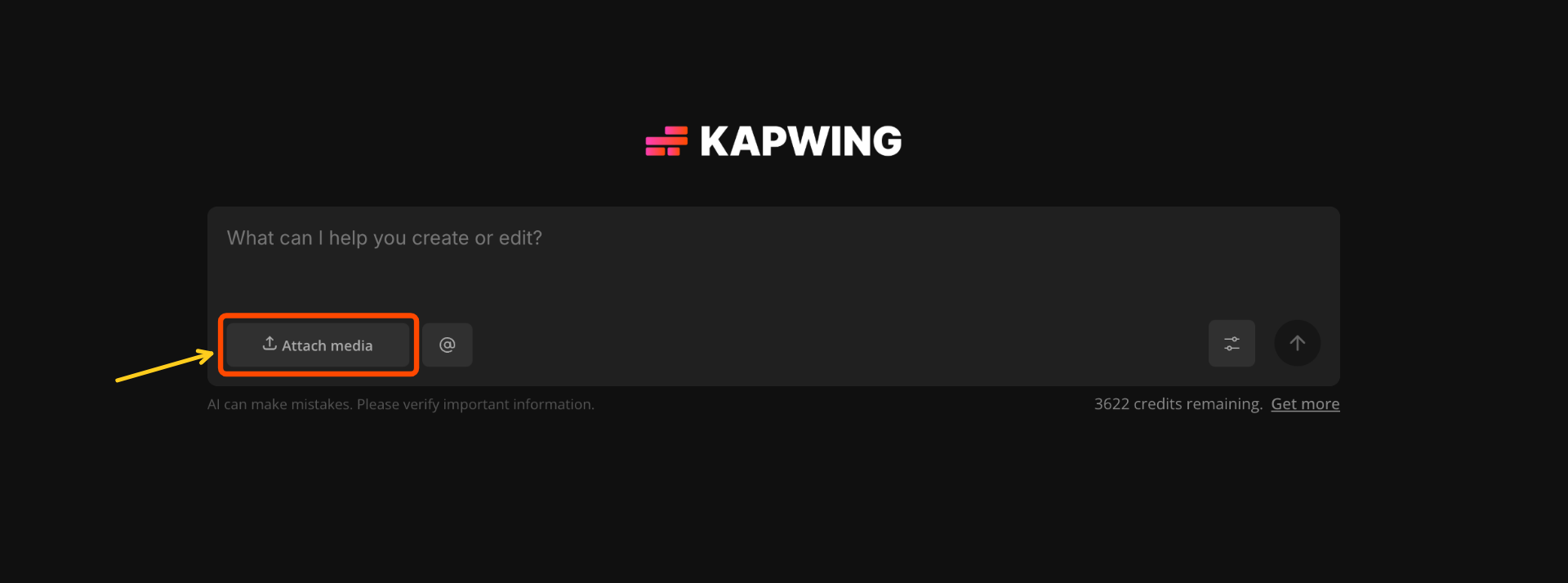Upload your video to Kai and organize your clips in the order you want them to appear. AI video editors produce better results when they have clear, high-quality footage with good audio, lighting, and context, making it easier to generate accurate edits from your prompts.