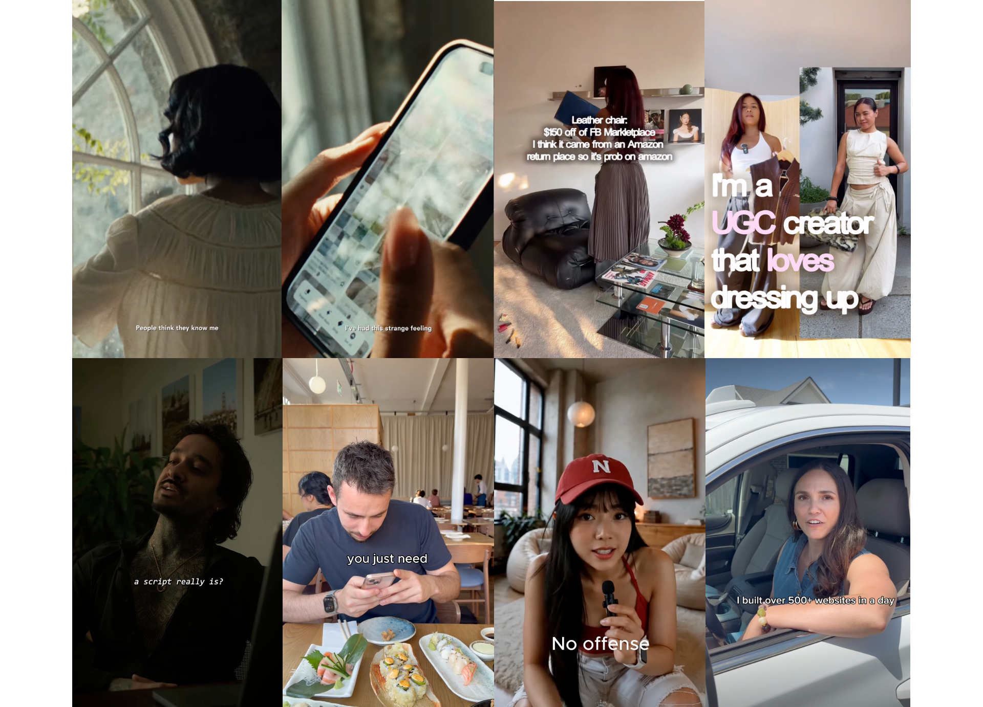 Examples of premium minimalist subtitle styles with clean fonts and understated captions for TikTok videos.