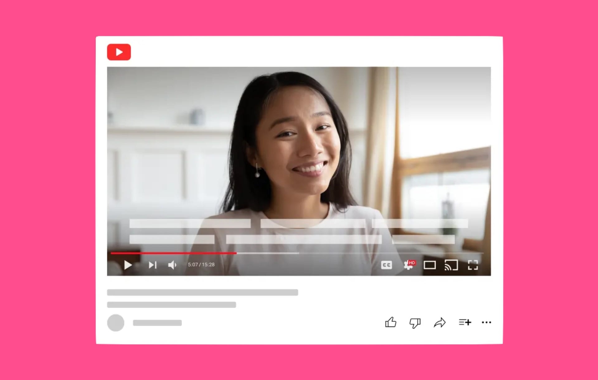 YouTube video player showing automatic captions on a video, demonstrating how YouTube subtitles and closed captions appear during playback.