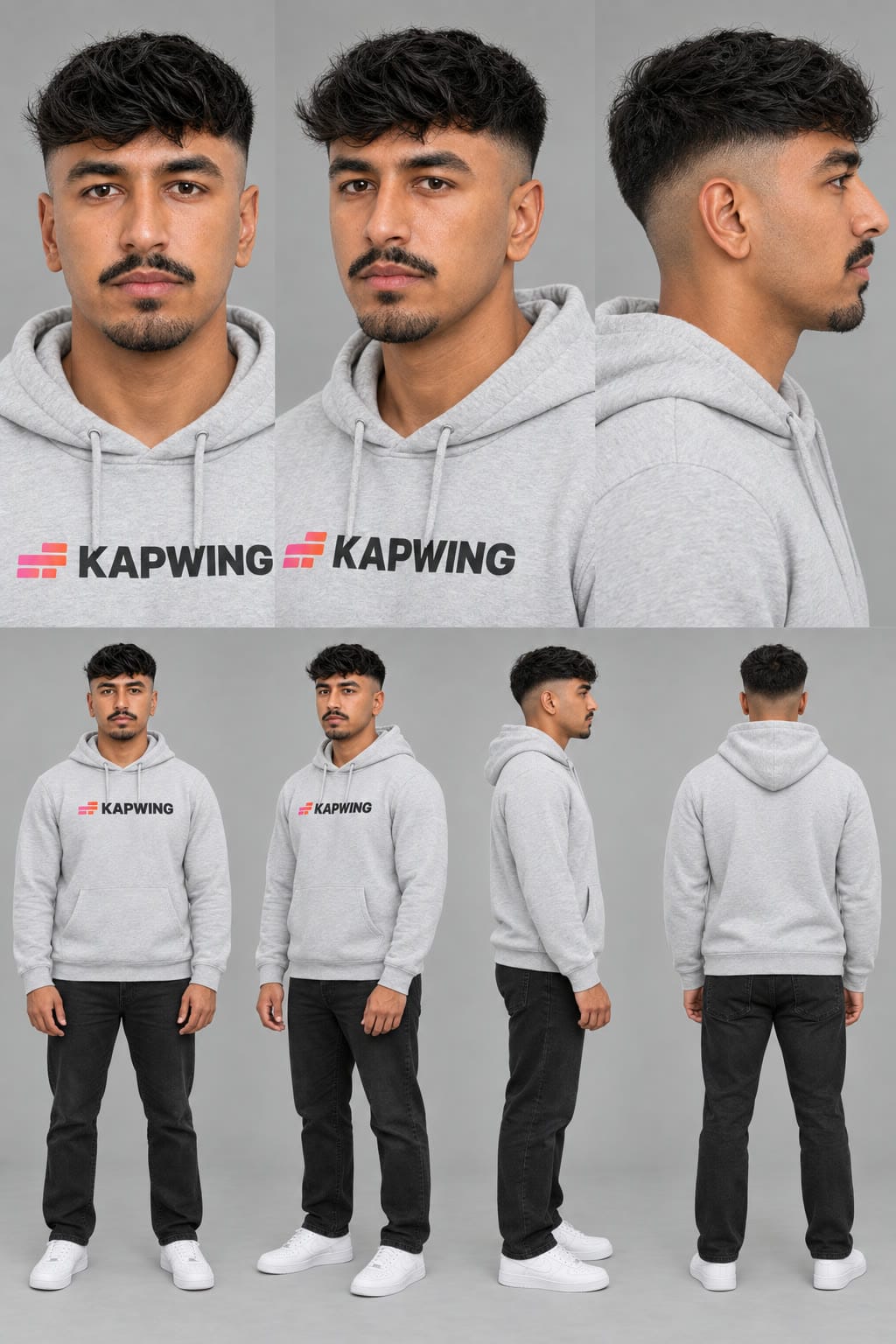 AI character reference sheet with multiple face and full-body angles for the Hotel Lobby AI trend.