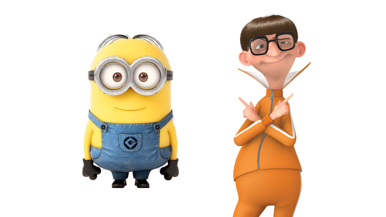 Minion and Vector from Despicable Me shown as character reference images for creating the Alors on Danse AI dance trend.