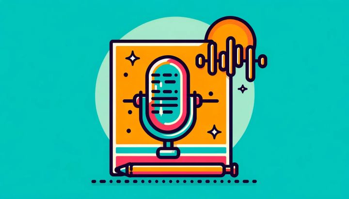 Graphic that shows a microphone next to a pencil, signifying an interview transcribed to text.