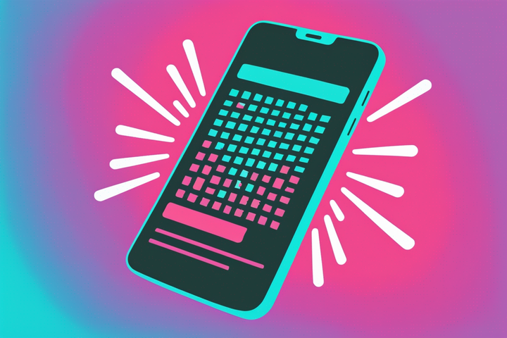 Neon color mobile phone illustration 